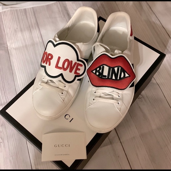 - ❤️🤍❤️🤍💯 % authentic GG Blind For Love Sneakers Size 10 for women size 7 … - Picture 4 of 9